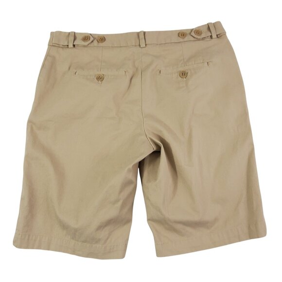 Talbots Petite Flat Front Shorts Women’s Khaki Casual Chinos - Size 4P - Picture 2 of 9